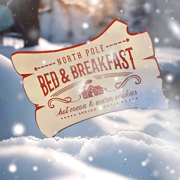 11 inches by 16 inches. Red and White. Log design. Christmas Theme. Santa - Picture 3 of 4